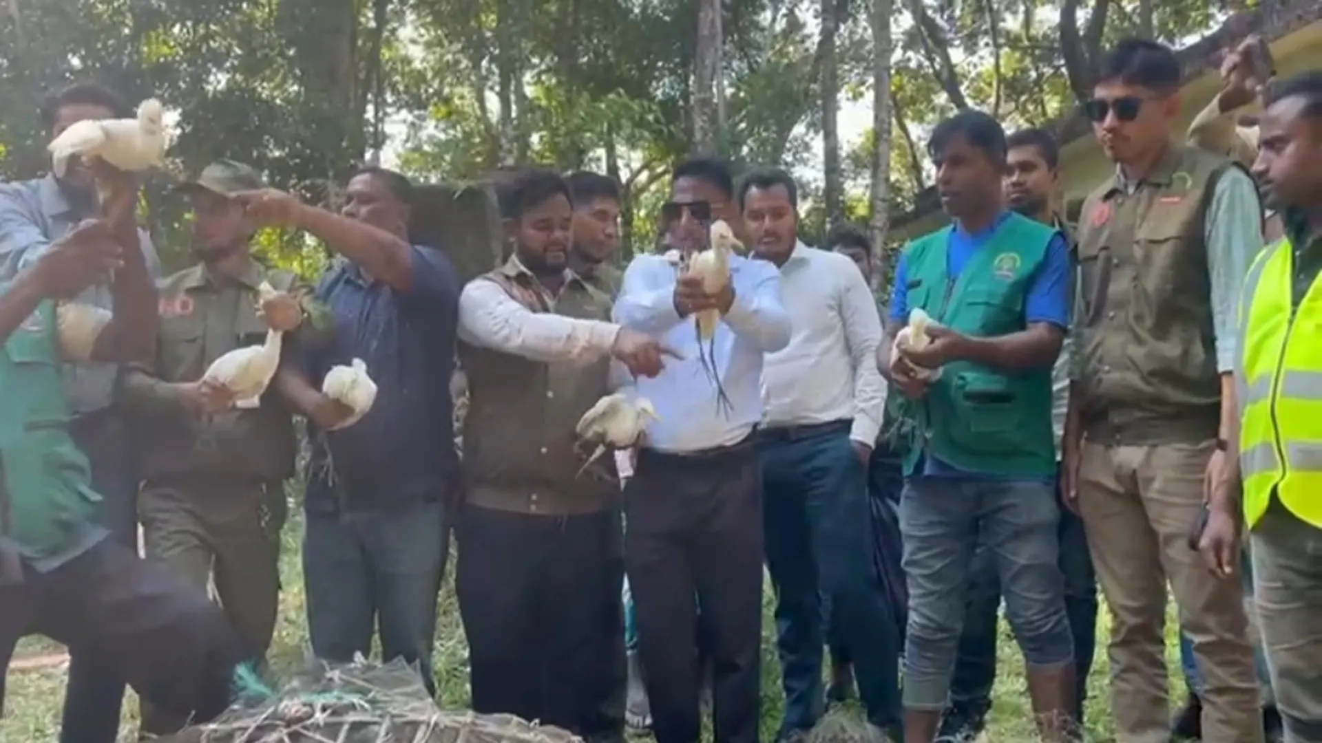 শিকারির কবল থেকে অতিথি পাখি উদ্ধার, পরে অবমুক্ত