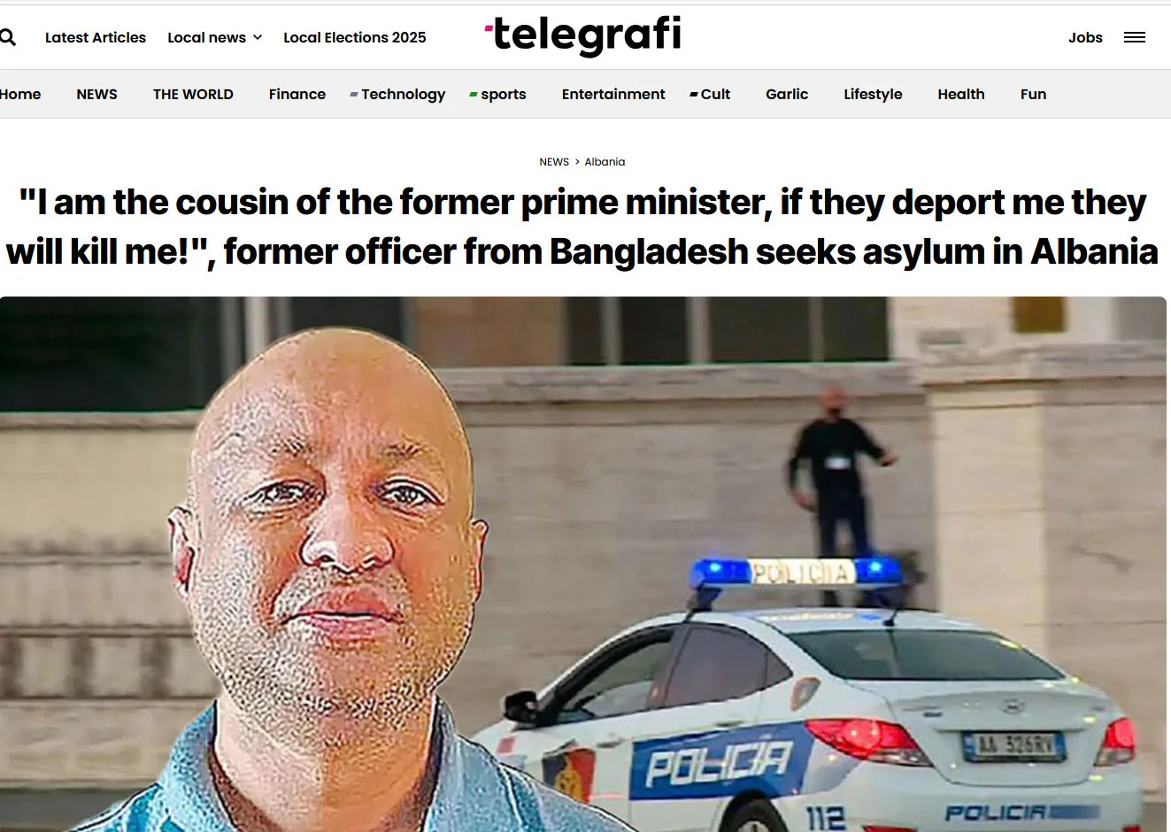 আলবেনিয়ায় আশ্রয় চান পলাতক পুলিশ কর্মকর্তা