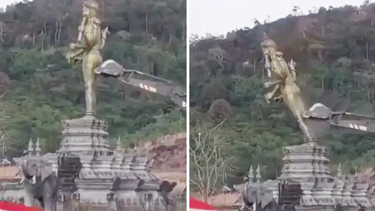 নিরাপত্তার যুক্তিতে বিষ্ণু মূর্তি ভাঙল থাইল্যান্ড