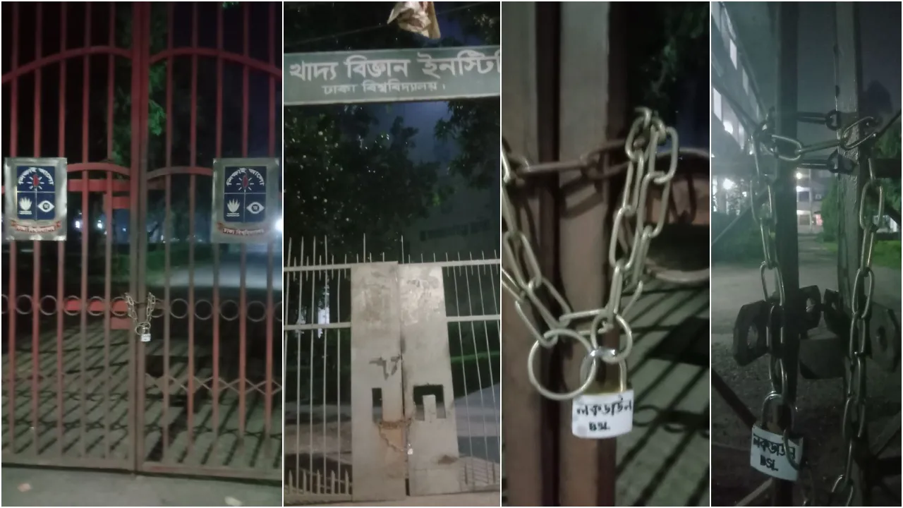 রাতের আঁধারে ঢাবির পাঁচ ভবনে ছাত্রলীগের তালা